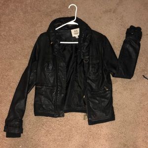 Black leather jacket